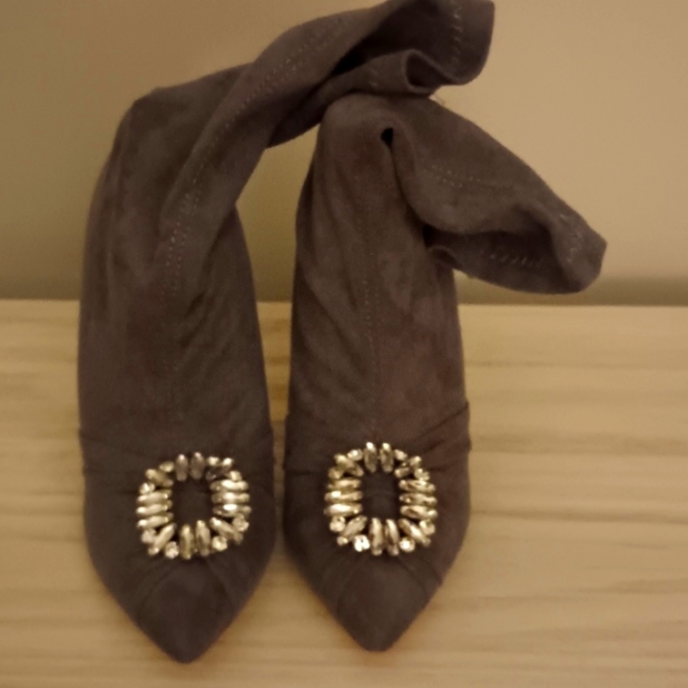 Public Desire Grey stretch booties
